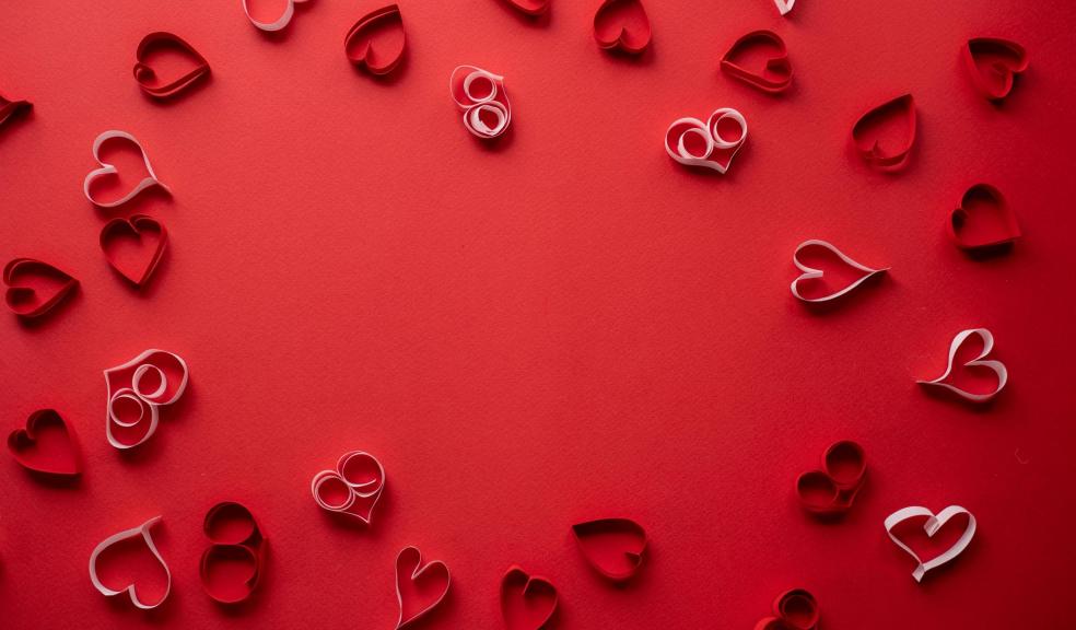 Hearts On A Red Surface