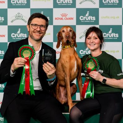 Crufts Large Novice ABC agility winner Lorna and Drico