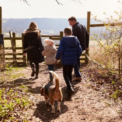 Family and Dog Walking