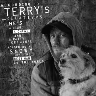 Homeless man with his dog